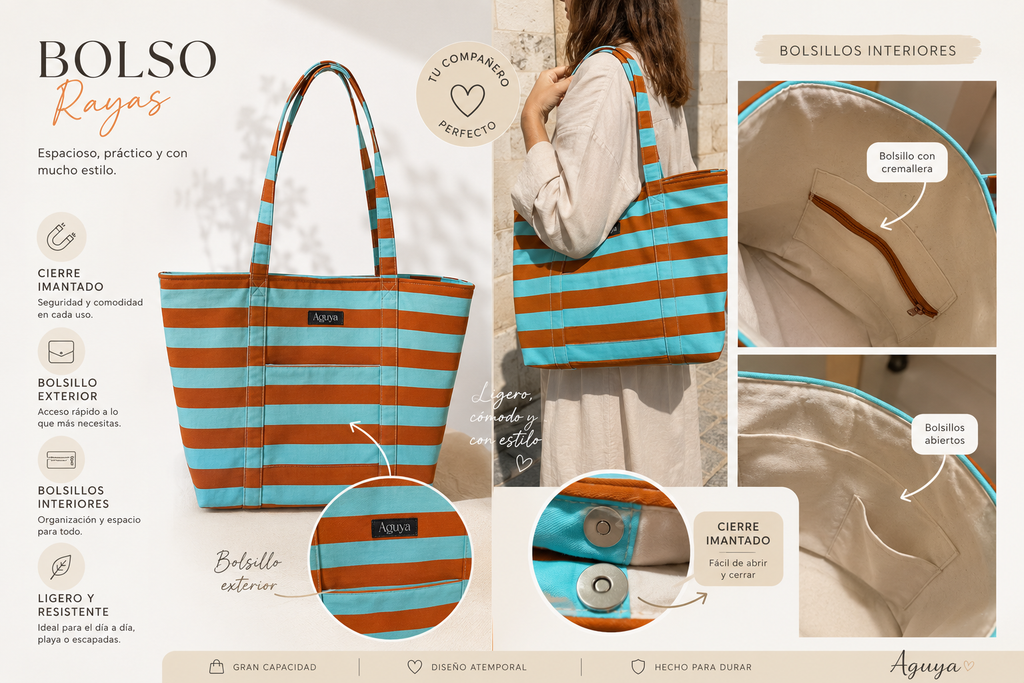 Bolso playa turquesa